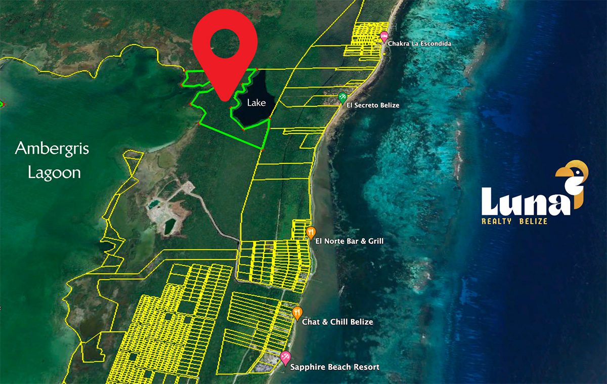 Map highlighting Ambergris Lagoon area.