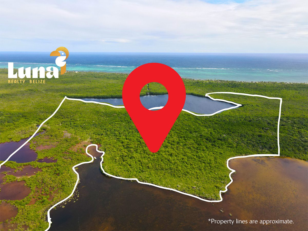 Real estate land with location pin marker.
