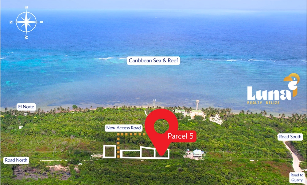 Aerial view of Caribbean Sea and Parcel 5.