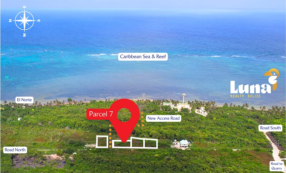 Aerial view of coastal land parcel 7.
