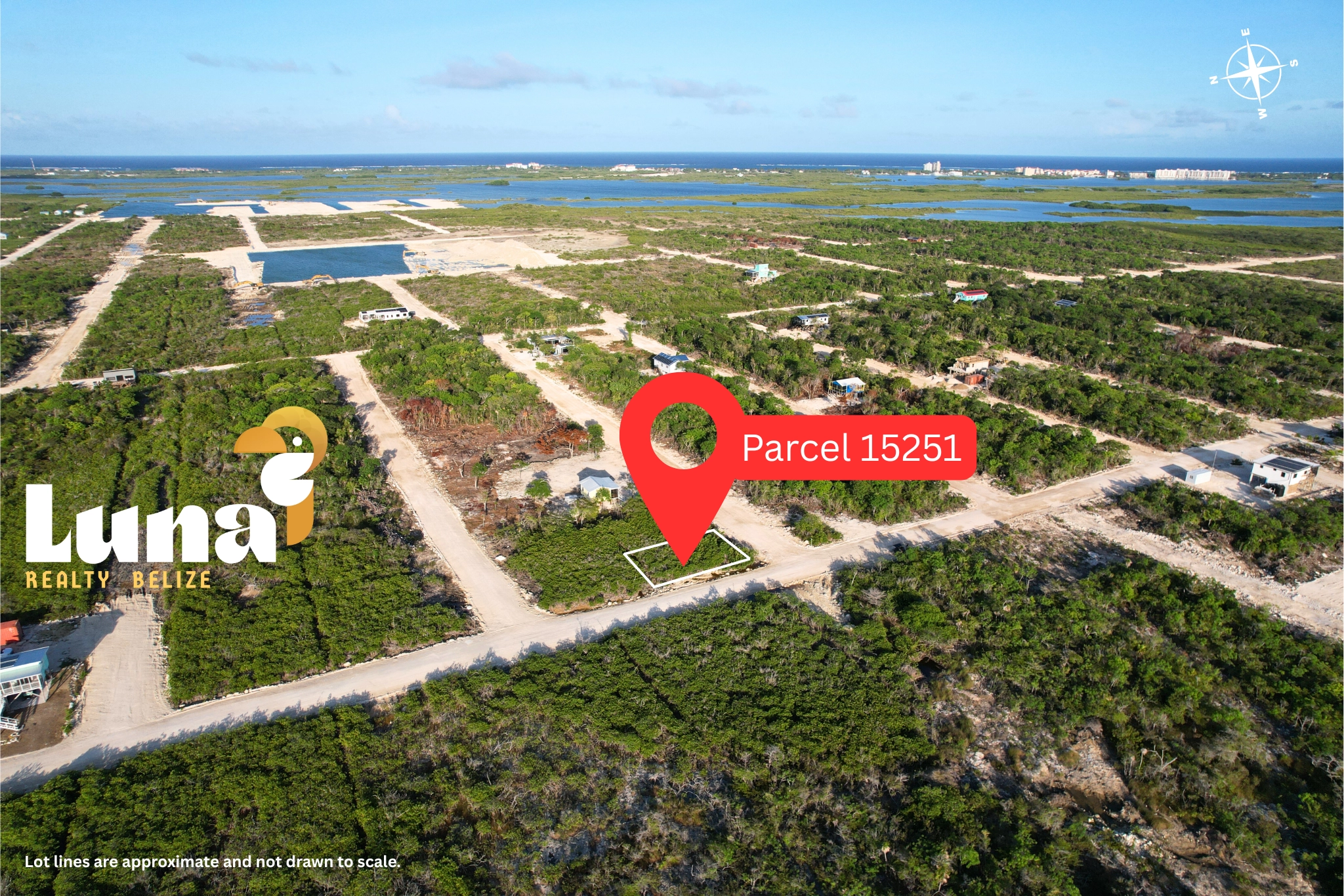 Aerial view of land parcel 15251 location.
