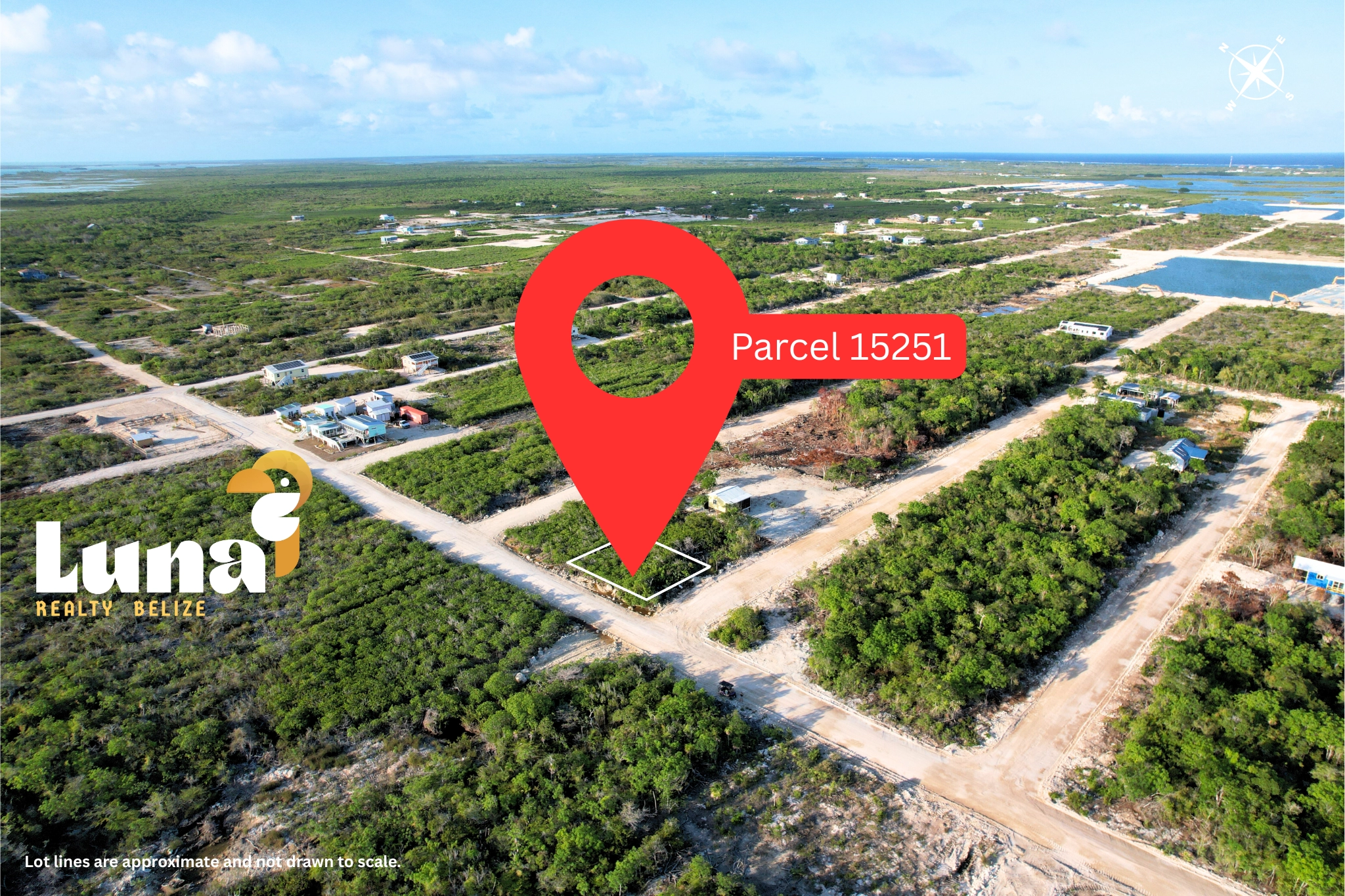 Aerial view of land parcel 15251, Belize.