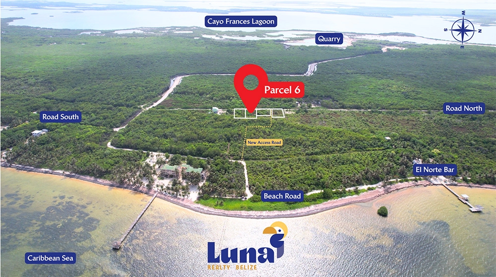 Aerial view of Parcel 6 and surroundings.
