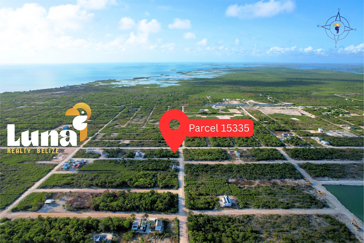 Aerial view of coastal land parcel 15335.