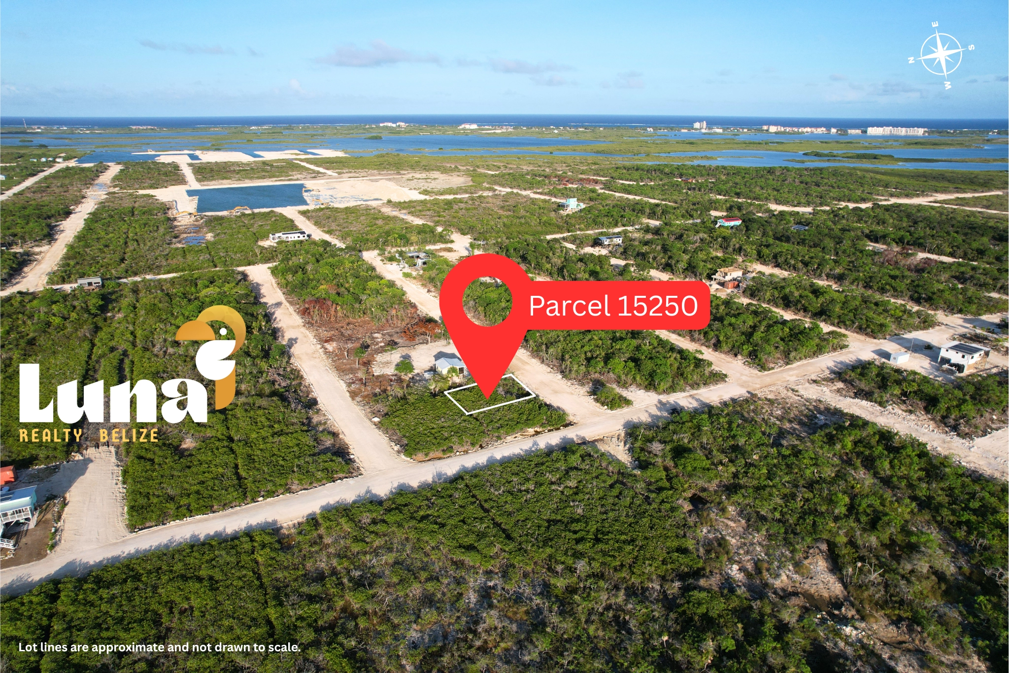 Aerial view of Parcel 15250, Belize land.