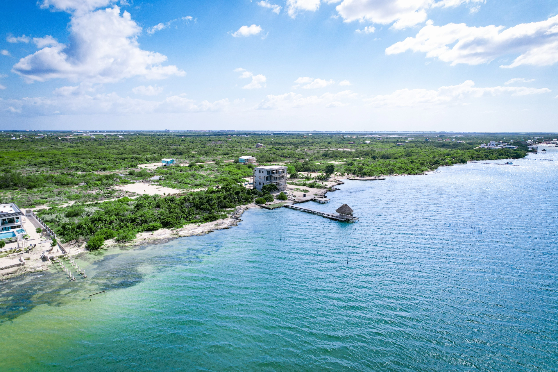 Paddleboarding and swimming in crystal-clear waters